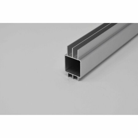 EZTUBE Sliding Door Track Extrusion for 1/4in Panel Panel  Silver, 12in L x 1in W x 1in H 100-242 1
